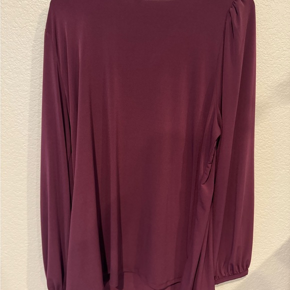 Torrid Burgundy V Neck Blouse - Picture 3 of 4